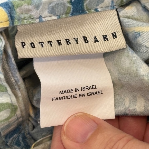 Pottery Barn Rosalie Queen Duvet & 2 Euro Shams Paisley Aqua Blue Yellow Green - Picture 10 of 13